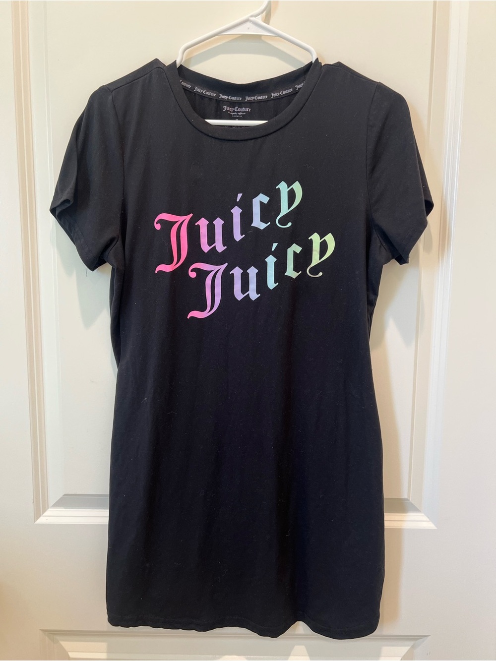 Juicy Couture Black night gown with Pastel Gradient Logo